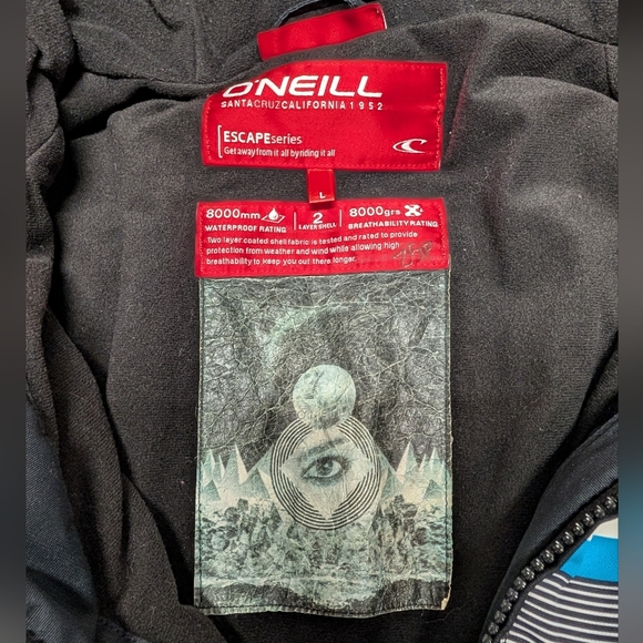 O'Neill Escape Society Snowboarding Jacket Striped Men's Jacket Large - Picture 8 of 11